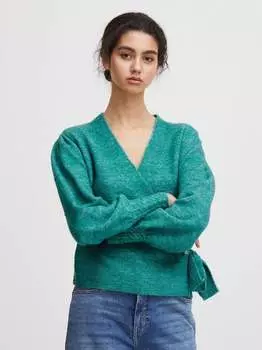 Вязаный свитер иолен Ichi, зеленый