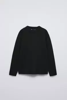Вязаный свитер из 100% кашемира ZARA, черный