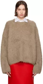 Вязаный свитер из альпаки цвета тауп TOTEME