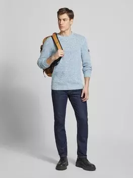 Вязаный свитер из чистого хлопка camel active, синий