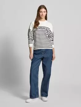 Вязаный свитер из чистого хлопка Tommy Jeans, кремовый