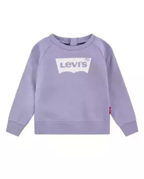 Вязаный свитер из французской махровой ткани для маленьких девочек Levi's, фиолетовый