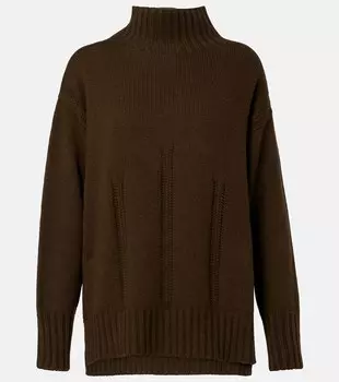 Вязаный свитер из кашемира и хлопка с узором «вафля» Tom Ford, Military Green