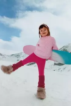 Вязаный свитер из коллекции ski ZARA, пастельно-розовый