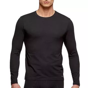 Вязаный свитер из кожи с круглым вырезом и длинными рукавами, инновационный контроль температуры Impetus, цвет schwarz