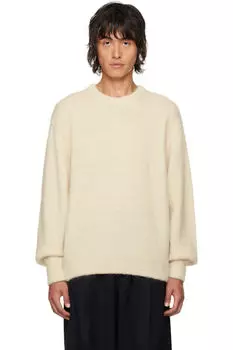 Вязаный свитер из мохера цвета «белого» с блестками stein