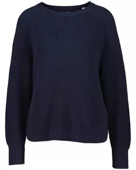 Вязаный свитер из натурального хлопка, свободного кроя. Marc O'Polo, синий