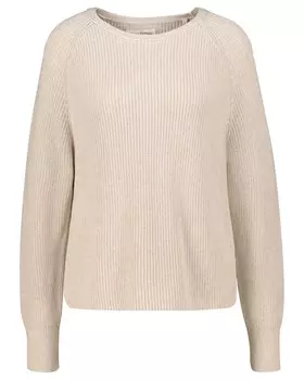 Вязаный свитер из натурального хлопка, свободного кроя. Marc O'Polo, бежевый