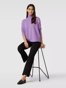 Вязаный свитер из натуральной шерсти с воротником стойкой модель "ЛИЗА" Drykorn, сирень