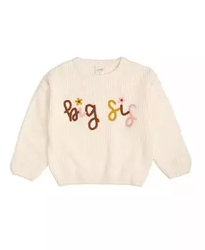 Вязаный свитер из пряжи Sis для маленьких девочек Sweet Wink, бежевый