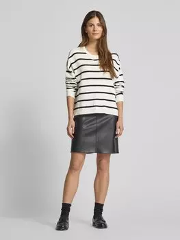 Вязаный свитер из смесовой вискозы, модель «Maura Rachelle» MSCH Copenhagen, бежевый