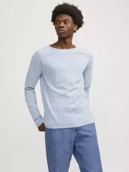 Вязаный свитер Jack & Jones "JJELINEN KNIT CREW NECK SN", цвет Faded Denim