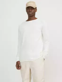 Вязаный свитер Jack & Jones "JJELINEN KNIT CREW NECK SN", цвет Cloud Dancer