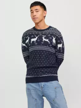 Вязаный свитер Jack & Jones "JORHOLLY KNIT CREW NECK", цвет Sky Captain