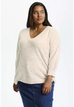 Вязаный свитер Kaffe Curve, крем-брюле меланж мульти точка