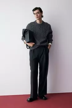 Вязаный свитер классической посадки H&M, серый