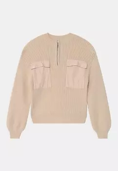 Вязаный свитер KOGPETRA ZIP HIGHNECK Kids ONLY, цвет pumice stone