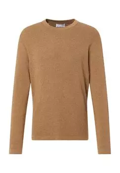 Вязаный свитер, круглый вырез, ребристые манжеты, мужской SELECTED, цвет Ermine