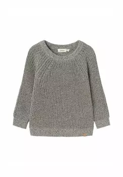 Вязаный свитер LANGARM Lil' Atelier, серый