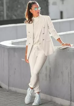 Вязаный свитер LASCANA, цвет creme