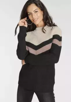 Вязаный свитер Laura Scott с разноцветными полосками, розовый