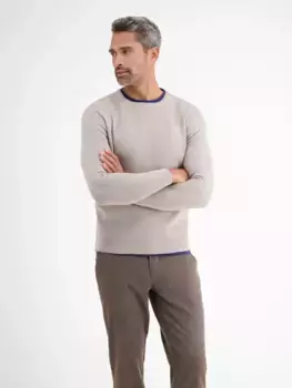 Вязаный свитер LERROS "Спортивный вязаный джемпер LERROS с круглым вырезом", цвет Soft Stone