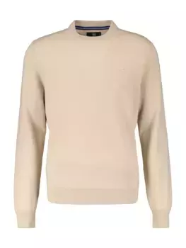 Вязаный свитер LERROS "Свитер LERROS шерсть-кашемир с круглым вырезом", бежевый