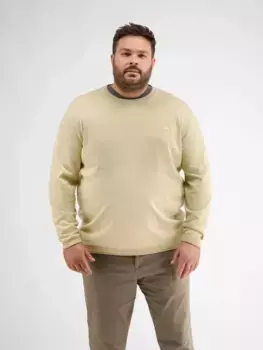 Вязаный свитер LERROS "Свитер плоской вязки с круглым вырезом LERROS", бежевый