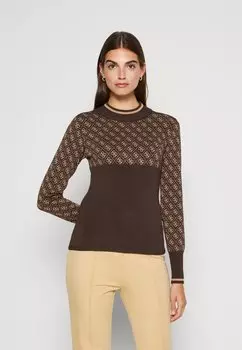 Вязаный свитер LISE Guess, цвет coffee and sand comb