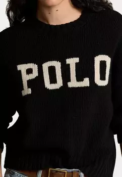 Вязаный свитер LOGO CREWNECK SWEATER Ralph Lauren, черный