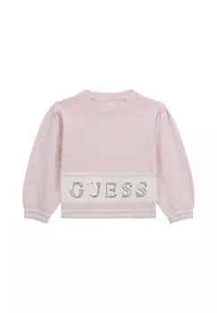 Вязаный свитер LOGO PAILLETTEN Guess, розовый