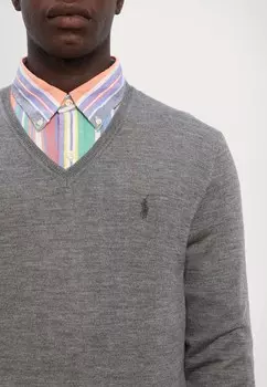 Вязаный свитер LONG SLEEVE PULLOVER Ralph Lauren, серый