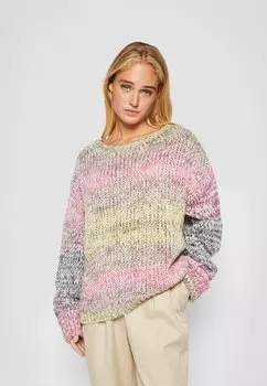 Вязаный свитер LONGSLEEVE ROUND NECK MOULINE STRIPE Marc O'Polo, цвет multi/creamy white