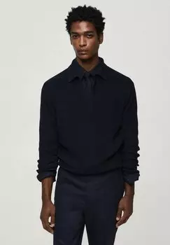 Вязаный свитер Mango, цвет dunkles marineblau