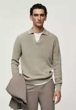 Вязаный свитер Mango, цвет khaki