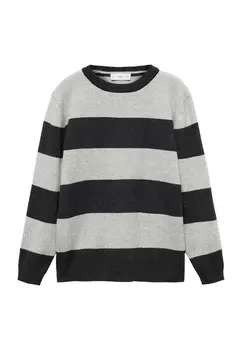 Вязаный свитер Mango Kids, антрацит