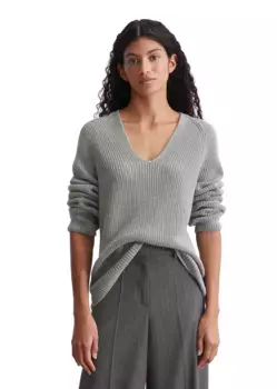 Вязаный свитер Marc O'Polo "из мягкой хлопковой пряжи", серый