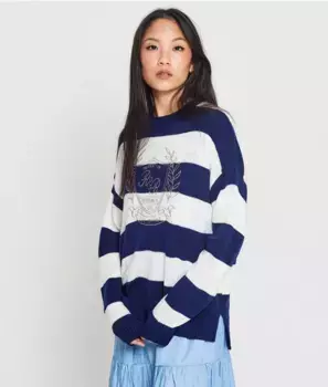 Вязаный свитер Mariner в полоски Retro Jeans, синий