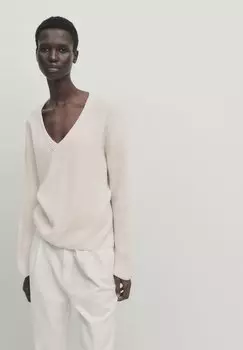 Вязаный свитер Massimo Dutti, цвет beige
