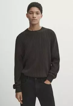 Вязаный свитер Massimo Dutti, цвет dark grey