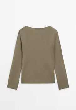 Вязаный свитер Massimo Dutti, зеленый