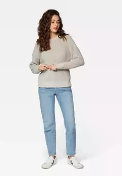 Вязаный свитер Mavi "CREW NECK SWEATER", свитер с круглым вырезом из грубой вязки, бежевый