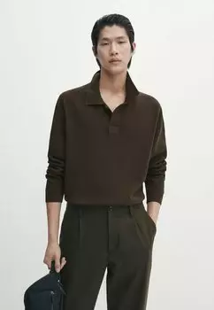 Вязаный свитер MILANO Massimo Dutti, цвет mottled dark grey