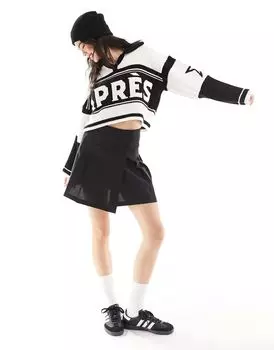 Вязаный свитер Miss Selfridge с надписью Aprs и воротником