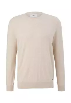 Вязаный свитер Mit Crew Neck s.Oliver BLACK LABEL, бежево-пестрый