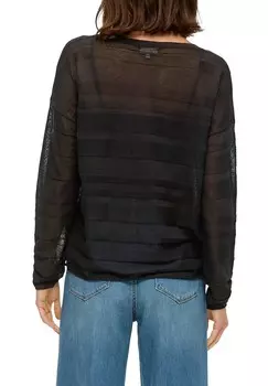 Вязаный свитер MIT MUSTERSTRUKTUR s.Oliver, черный