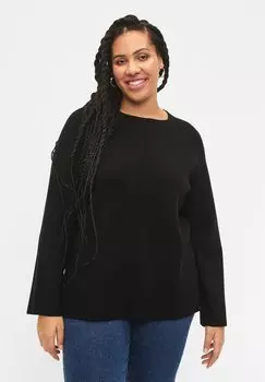 Вязаный свитер MIT SEITENSCHLITZ Zizzi, цвет black