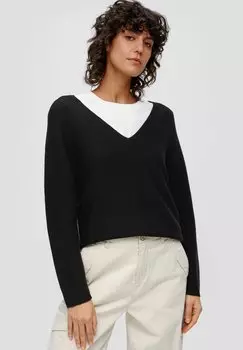 Вязаный свитер MIT V-AUSSCHNITT s.Oliver, цвет schwarz