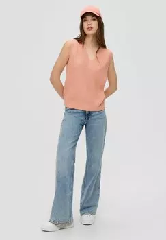 Вязаный свитер MIT V-NECK QS, цвет papaya