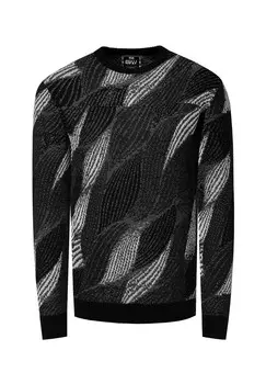 Вязаный свитер модного волнистого дизайна RUSTY NEAL, черный